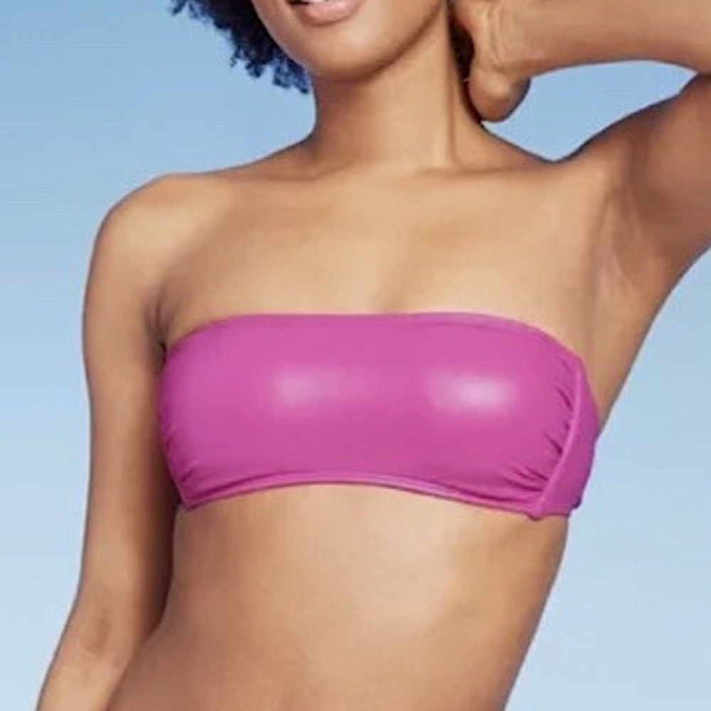 ⭐️ WILD FABLE Faux Leather Bandeau Top in Pink